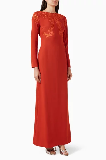 Floral Embroidered Maxi Dress