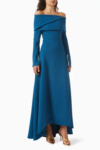 Embellished Off-shoulder Gown