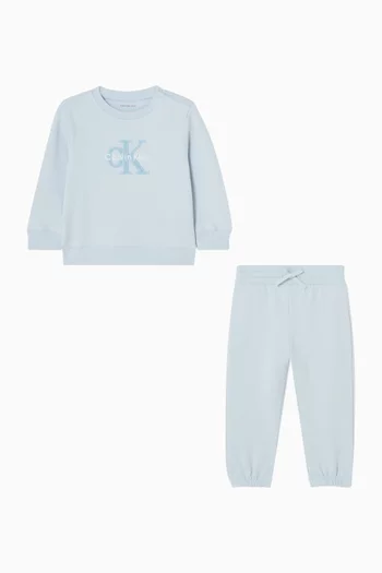 طقم سويت شيرت وبنطال رياضي قطن تيري