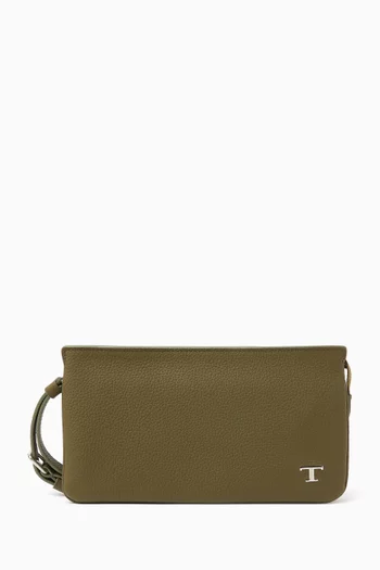 T Timeless Pouch in Grained Leather