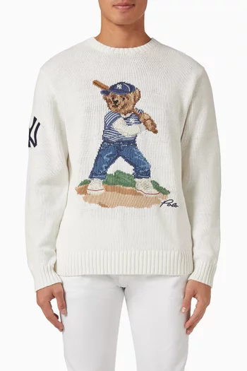 x Yankees Polo Bear Sweater in Cotton & Linen