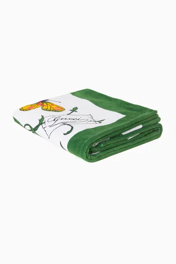 Floral-print Beach Blanket in Terrycloth
