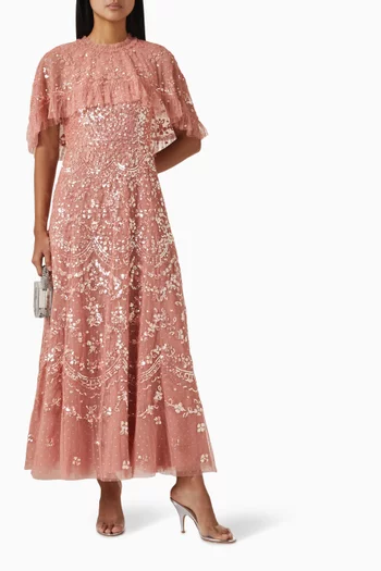 Freya Embellished Cape Gown