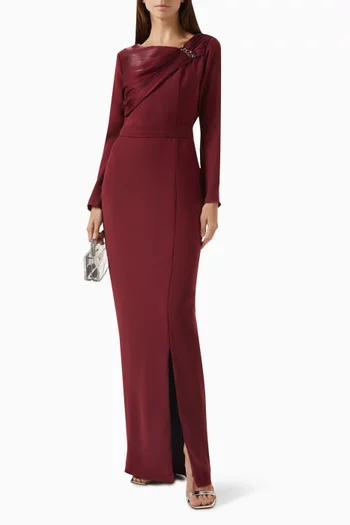 Bead-embellished Drape Dress