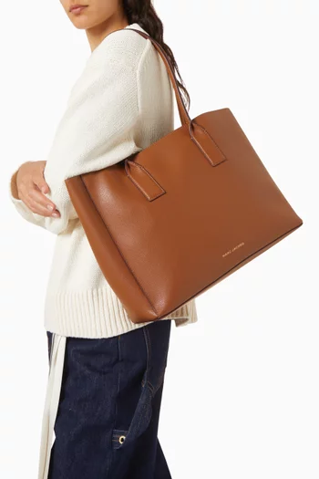 Medium Work Tote Bag in Grained Leather