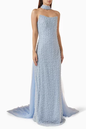 ounass evening dresses Glitter Lilac A-line Straps Long Wedding Guest Dress main image 1