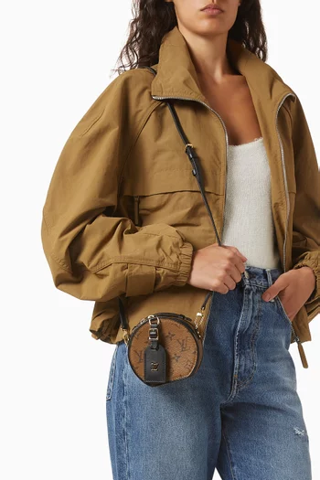 2010s Mini Boite Chapeau Bag in Reverse Canvas & Leather