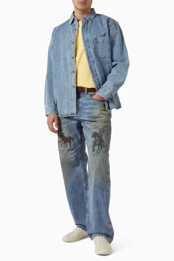 All-over Print Straight-leg Jeans