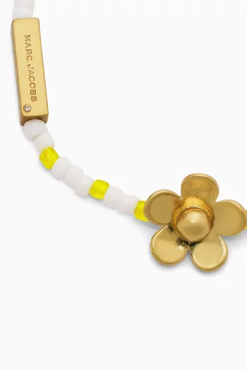 Daisy Beaded Bracelet in Silver-plated Brass