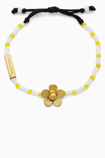 Daisy Beaded Bracelet in Silver-plated Brass