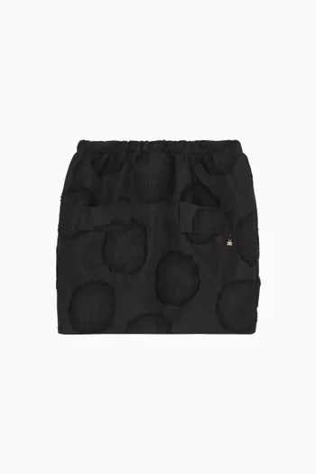 Polka Dot Mini Skirt in Wool-blend