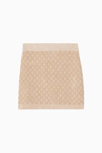 Logo Mini Skirt in Jacquard Knit