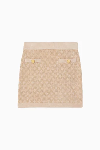 Logo Mini Skirt in Jacquard Knit