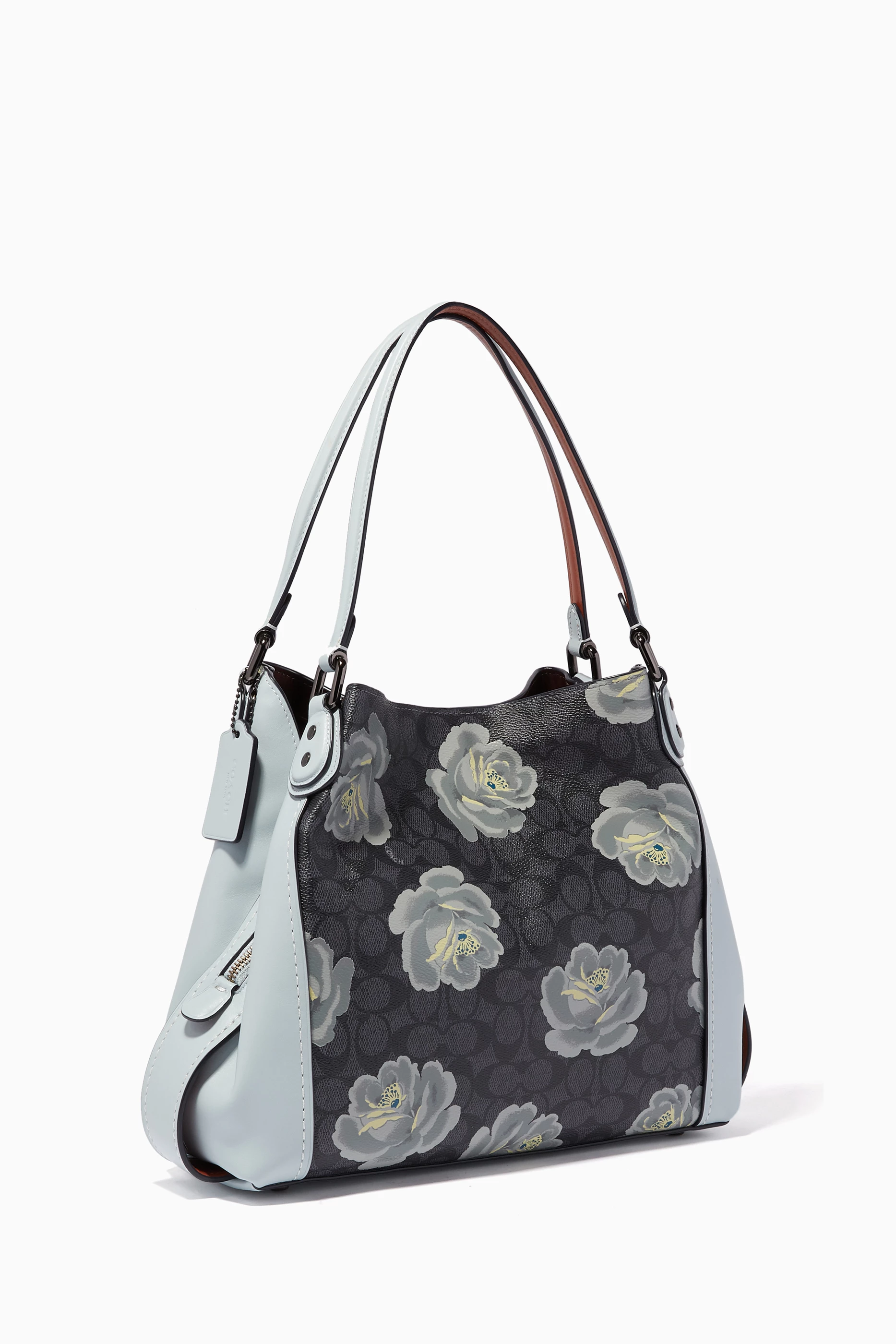Buy Coach Grey Charcoal Sky Signature Rose Print Edie 31 Shoulder