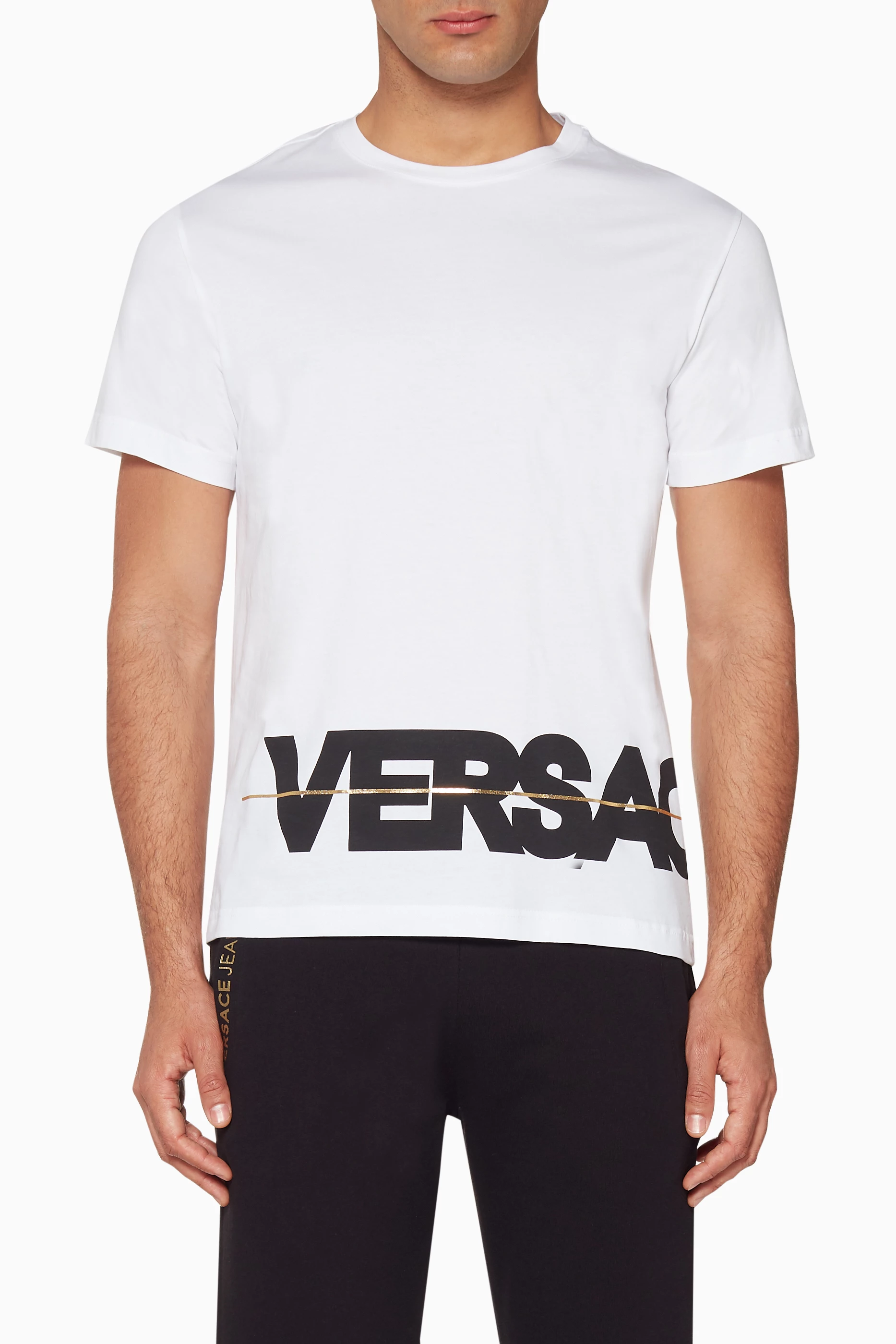 T shirt bianca versace sales