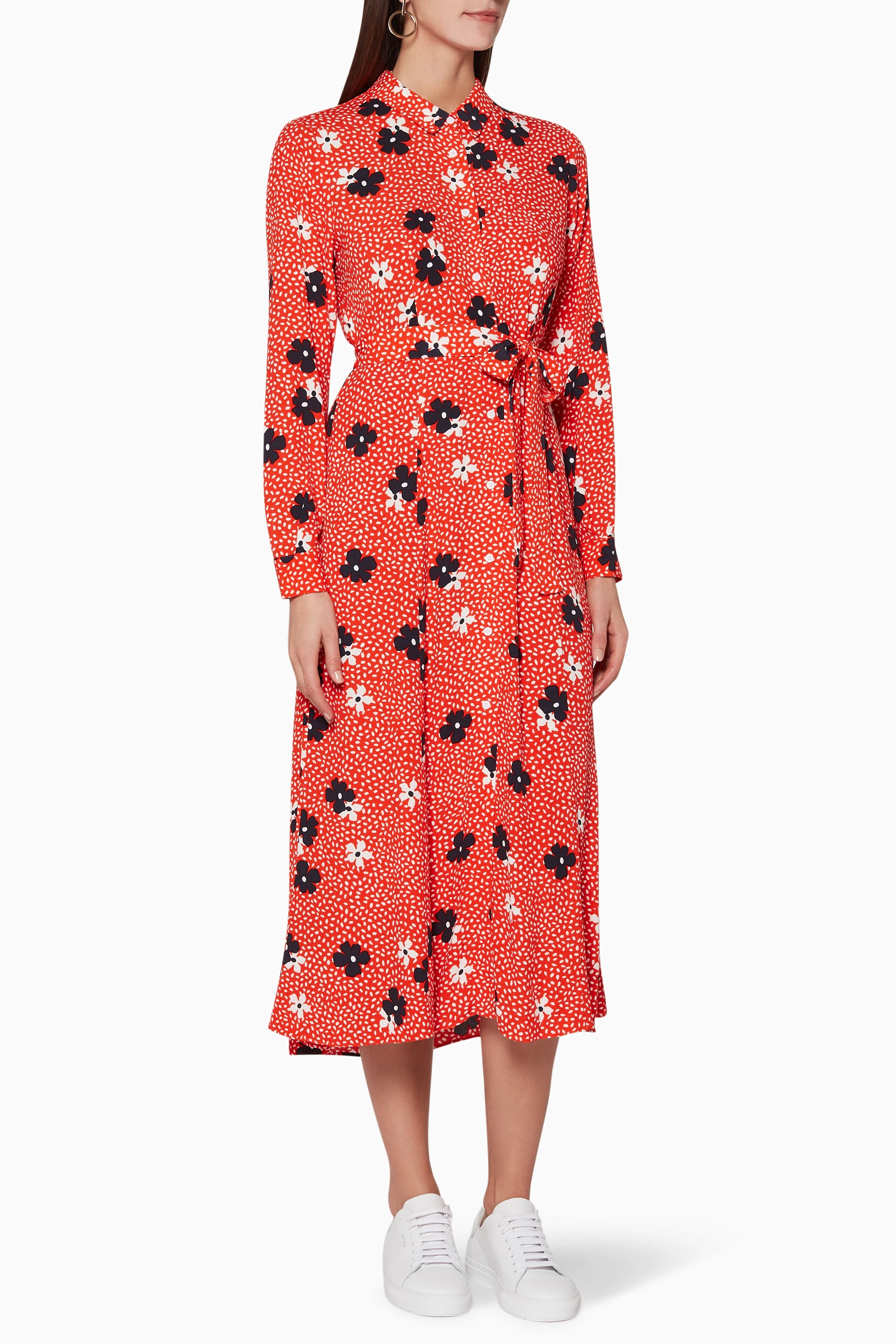 Whistles confetti top floral shirt dress