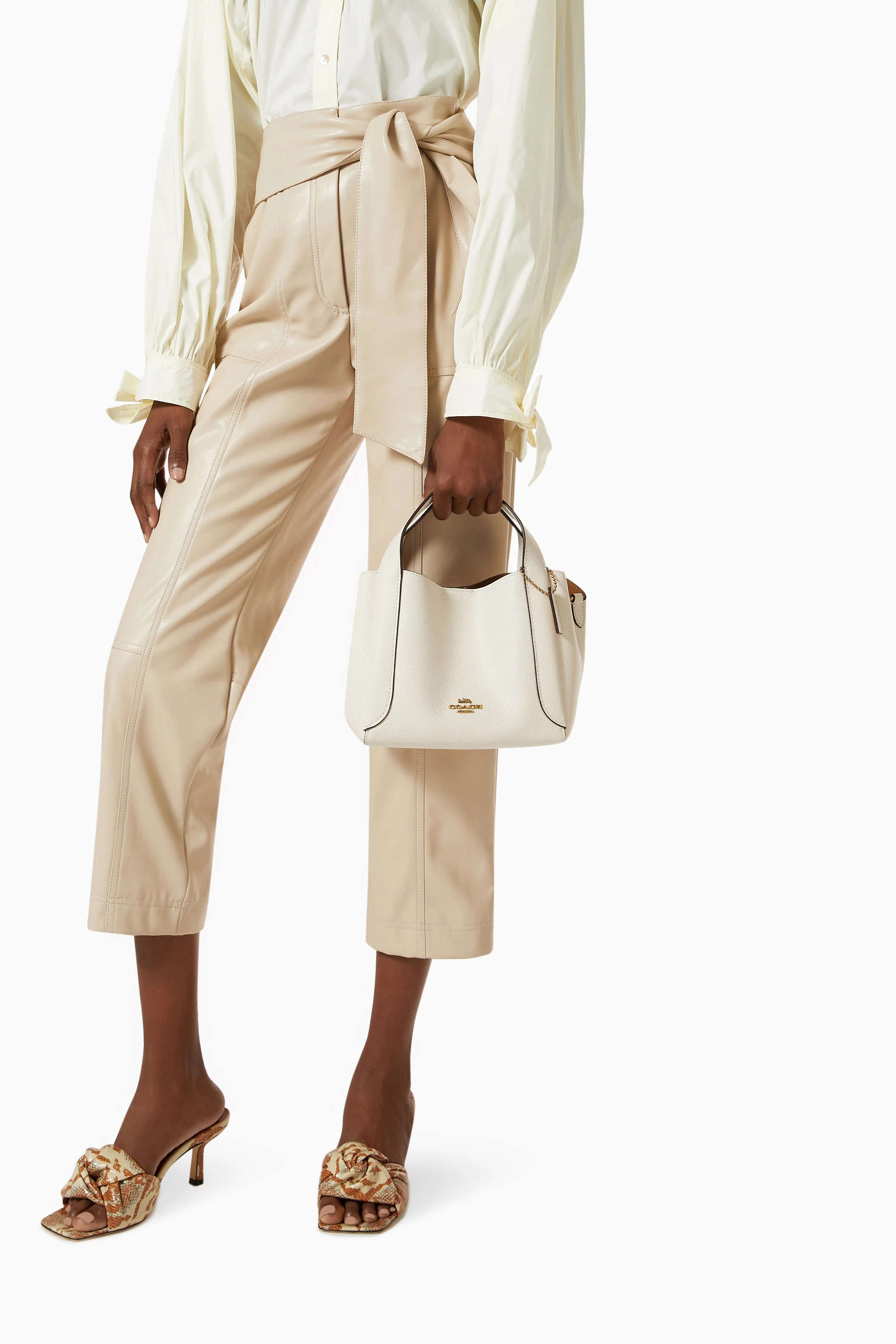 Buy Coach White Hadley Hobo 21 Bag in Pebble Leather for WOMEN in Oman