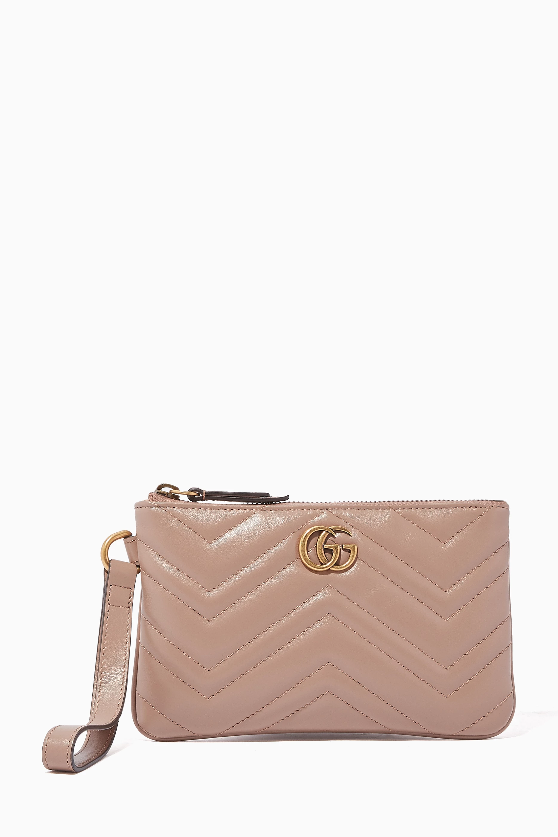 Buy Gucci Neutral GG Marmont Keychain Wallet in Matelassé Leather for WOMEN  in Oman