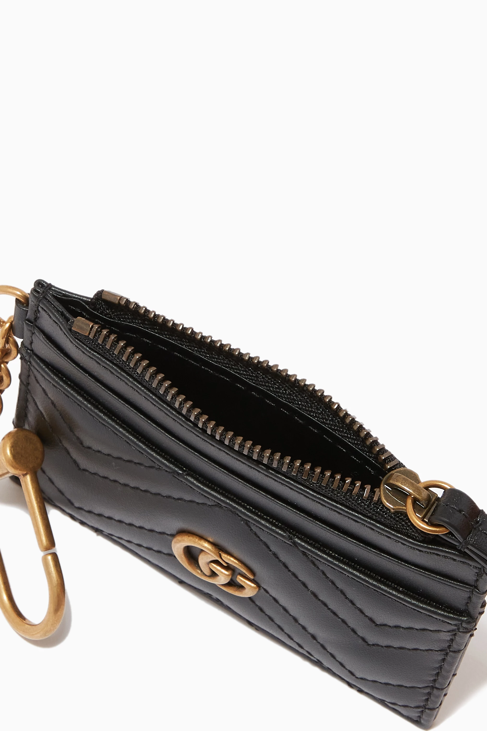 Buy Gucci Neutral GG Marmont Keychain Wallet in Matelassé Leather for WOMEN  in Oman
