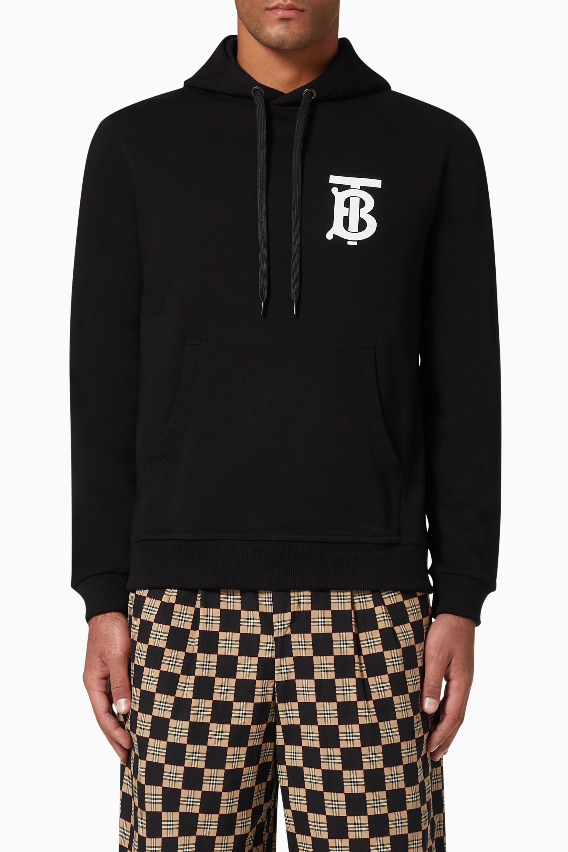 Burberry monogram motif cotton hoodie clearance