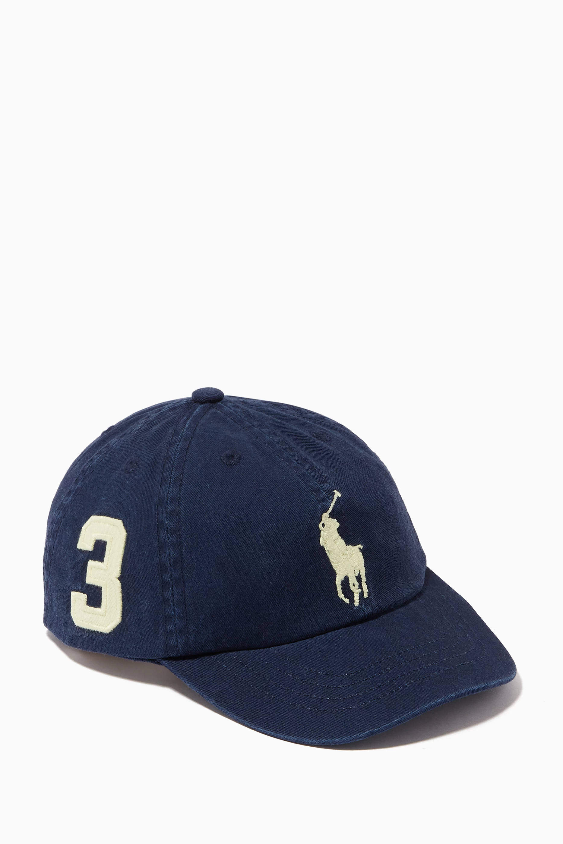 Buy Polo Ralph Lauren Blue Big Pony Chino Baseball Cap in Cotton Online for Boys Ounass Oman