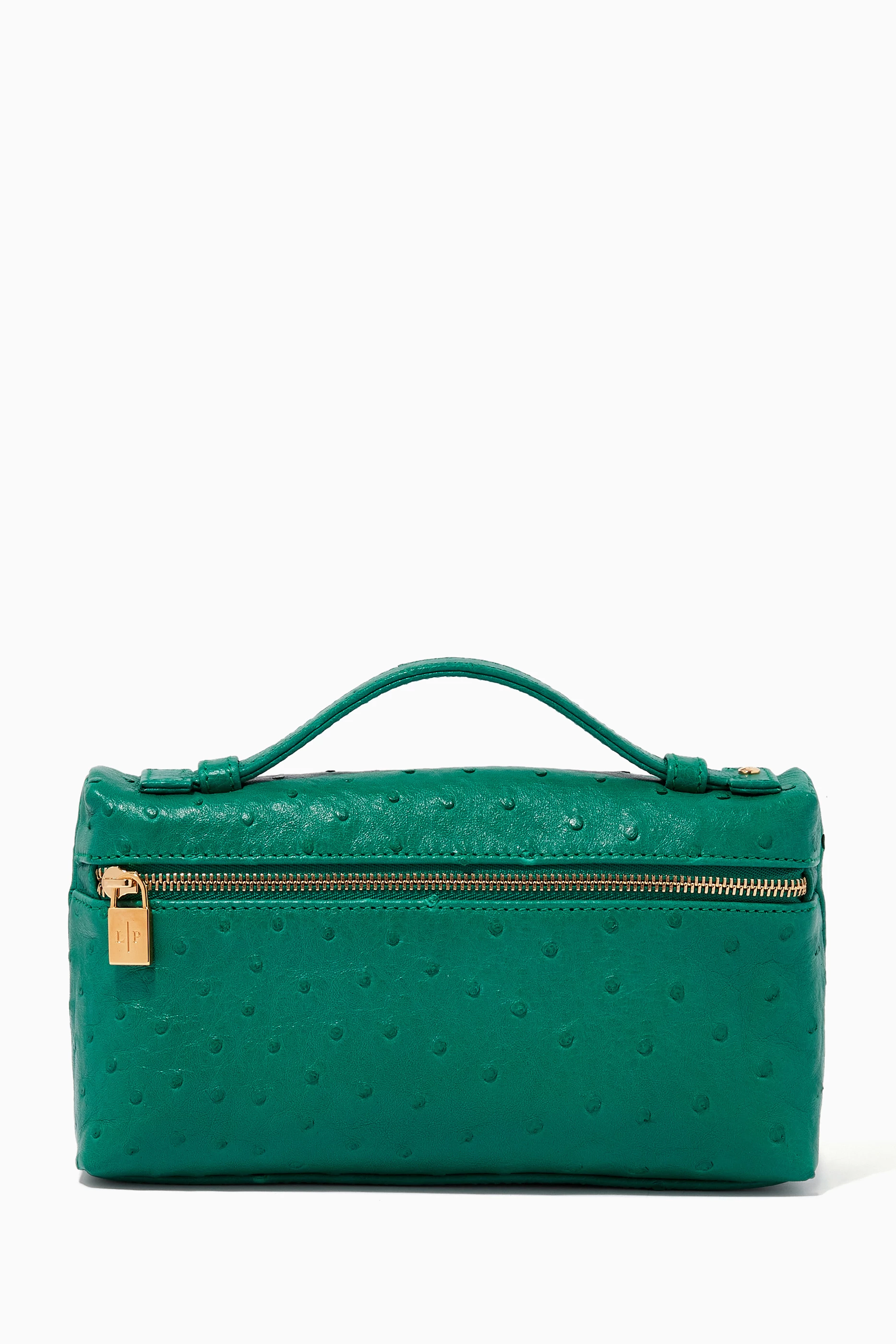Buy Loro Piana Green L19 Pouch in Ostrich Leather for WOMEN in Oman | Ounass