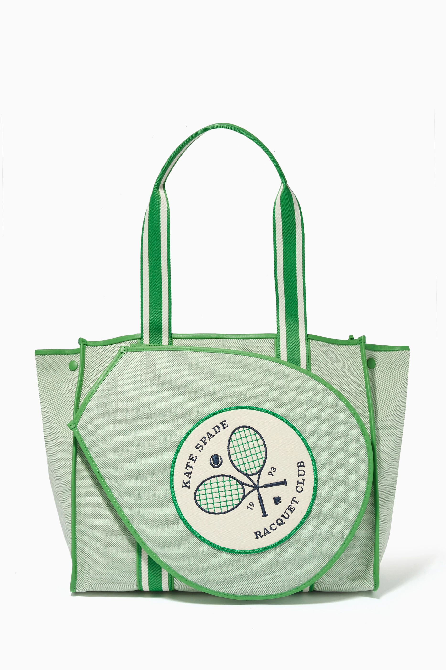 Buy Kate Spade New York Green Courtside Large Tote Bag in Canvas