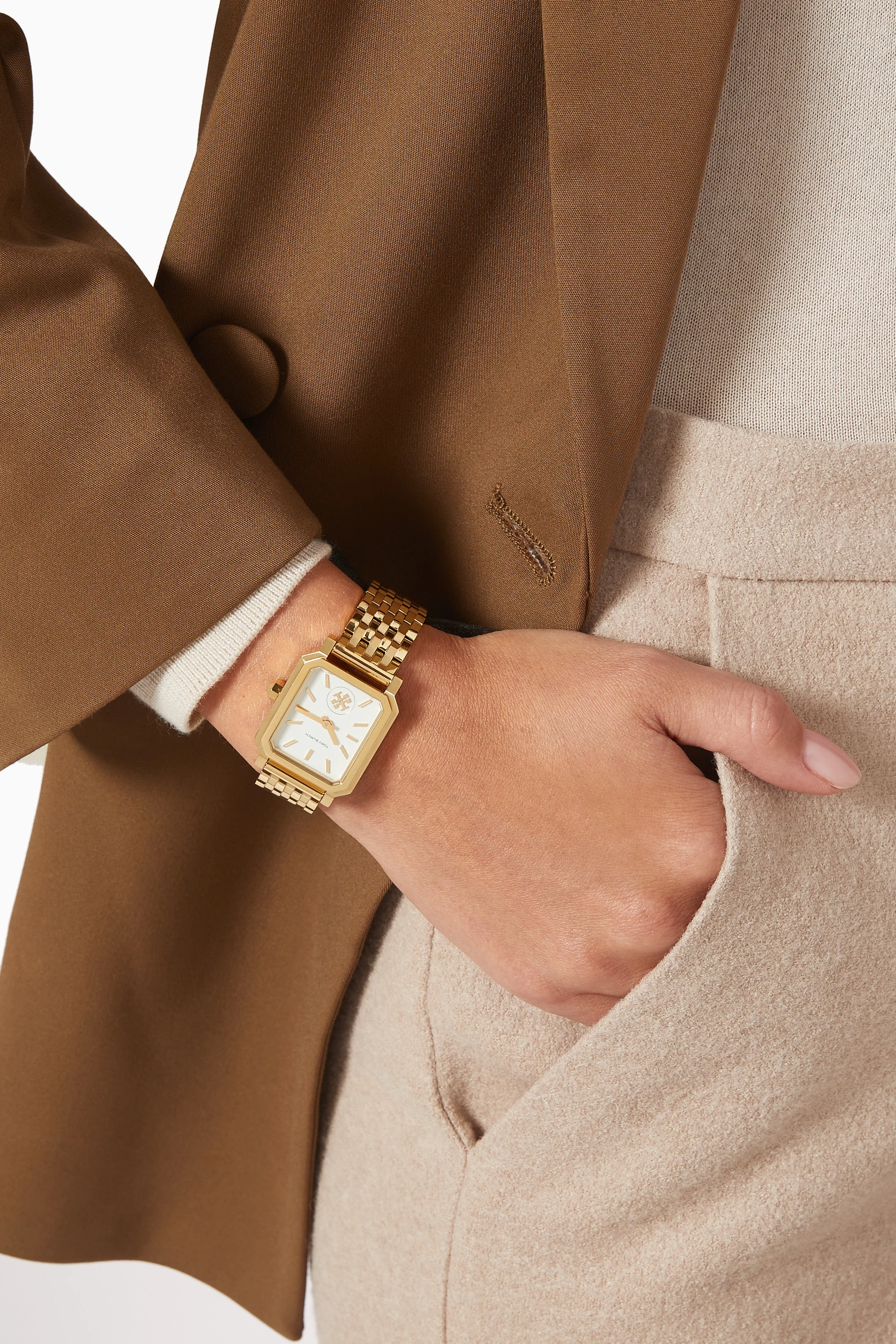 Shop Tory Burch Gold Robinson Quartz Watch, 27 x 29mm for WOMEN | Ounass  Oman