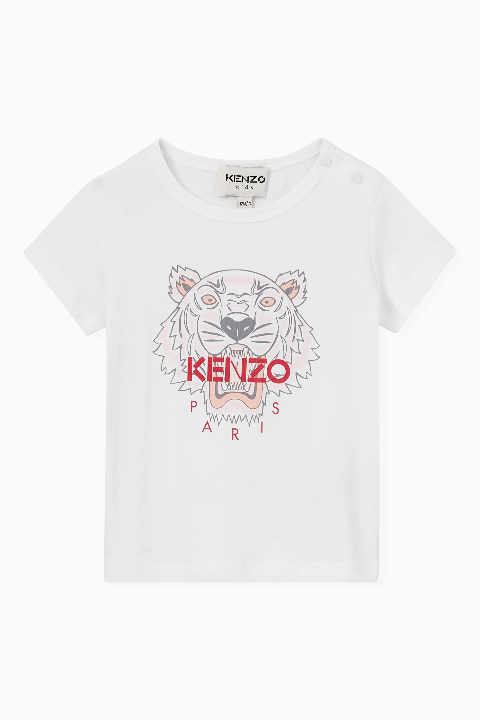 Buy KENZO KIDS White Logo T shirt in Cotton for Baby Girls in Oman
