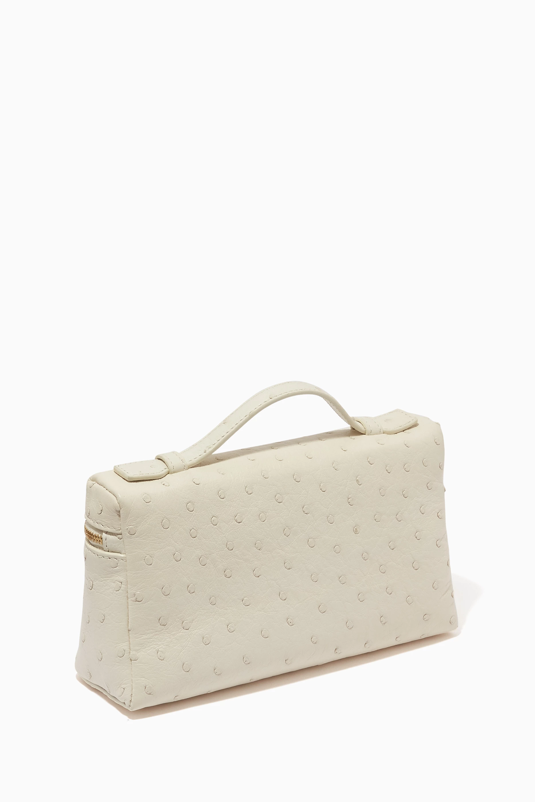 Buy Loro Piana White Extra Pocket Pouch L11.5 Bag in Cotton-linen for WOMEN  in Oman | Ounass