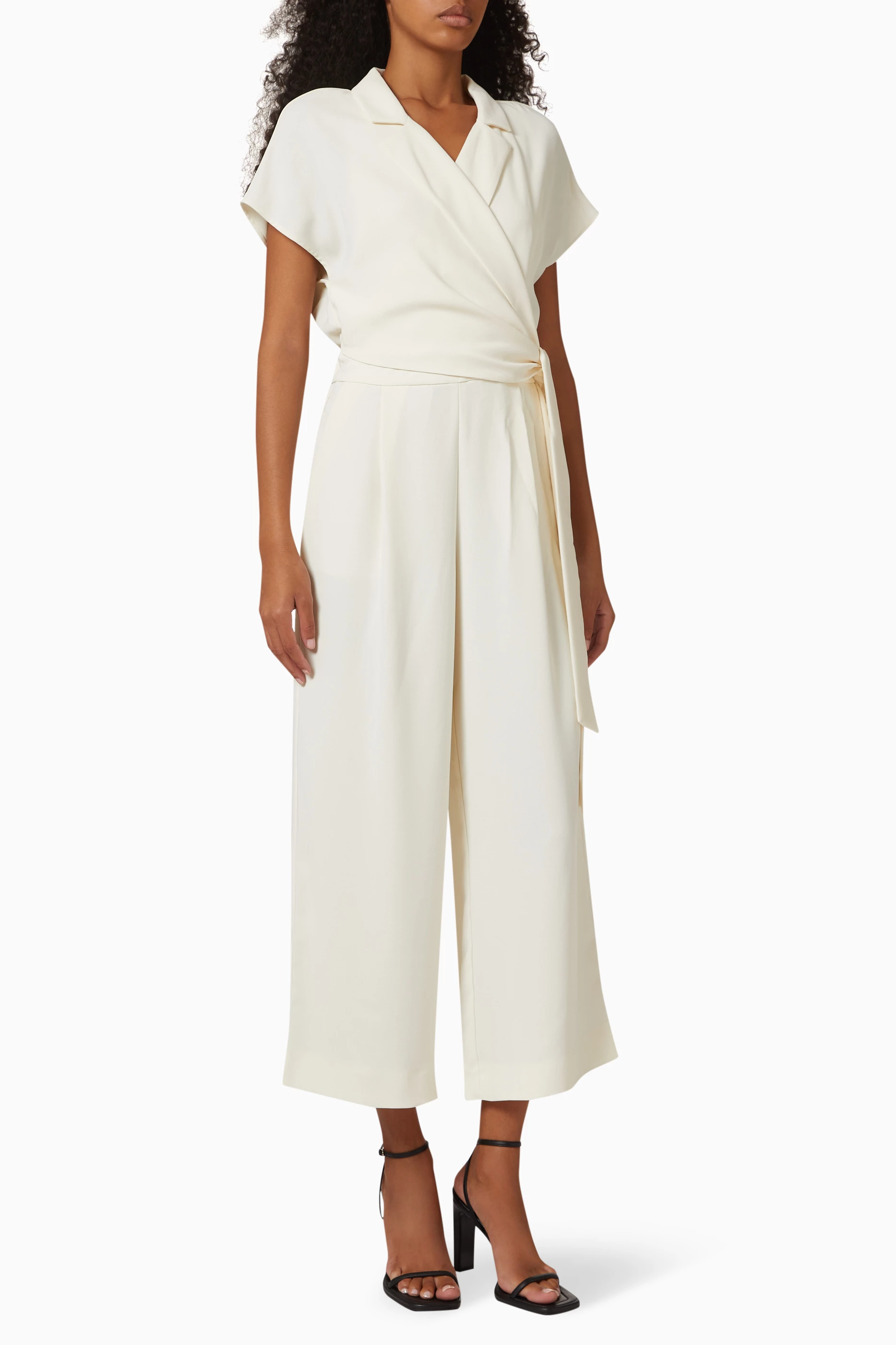 Buy Marella White Reggia Wide leg Jumpsuit in Recycled Crepe for
