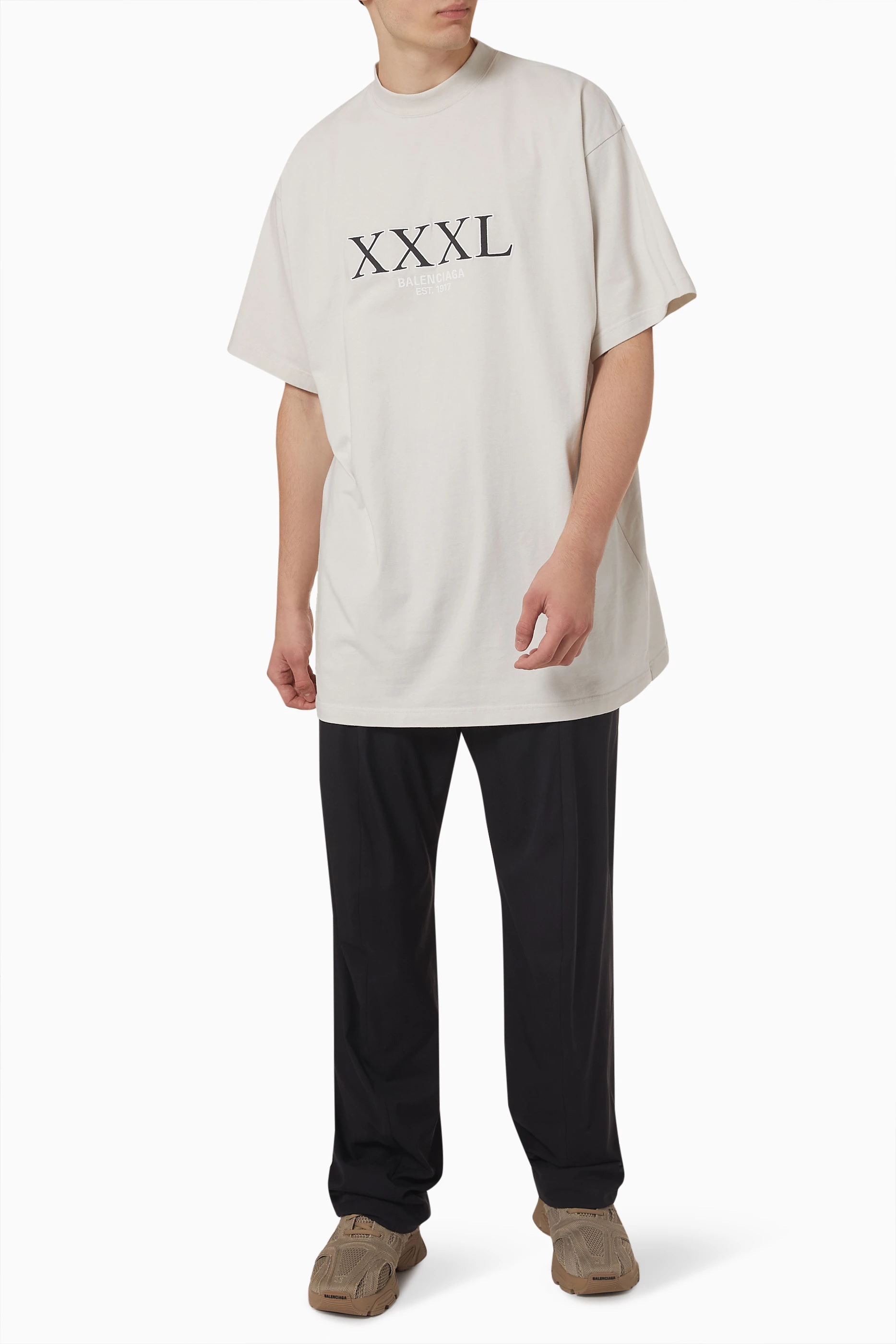Buy Balenciaga Neutral Logo Large Fit T-shirt in Cotton Jersey for
