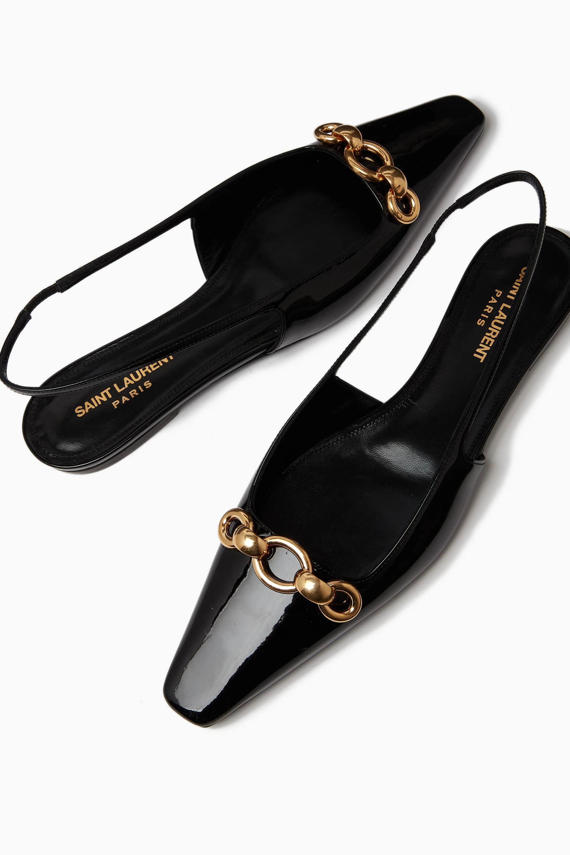 Patent leather 2024 slingback flats