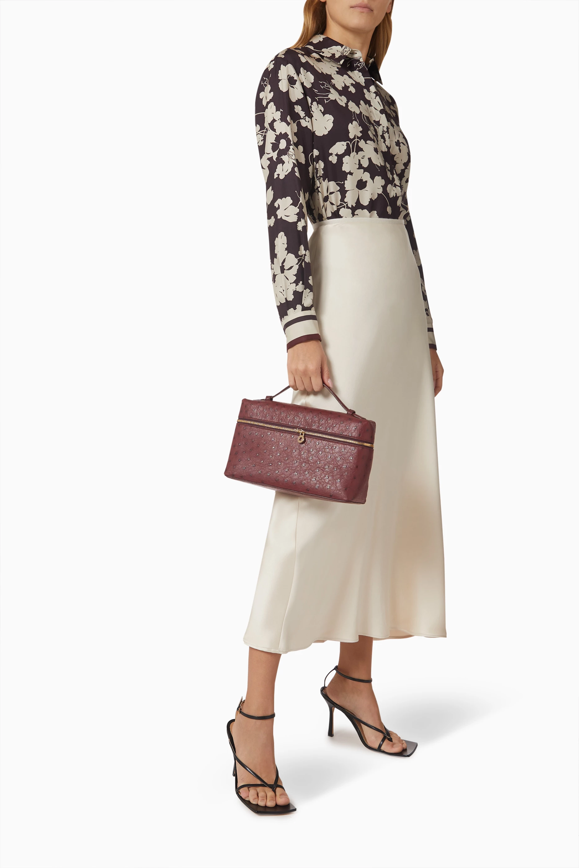 Ostrich clutch bag Loro Piana Burgundy in Ostrich - 34922797