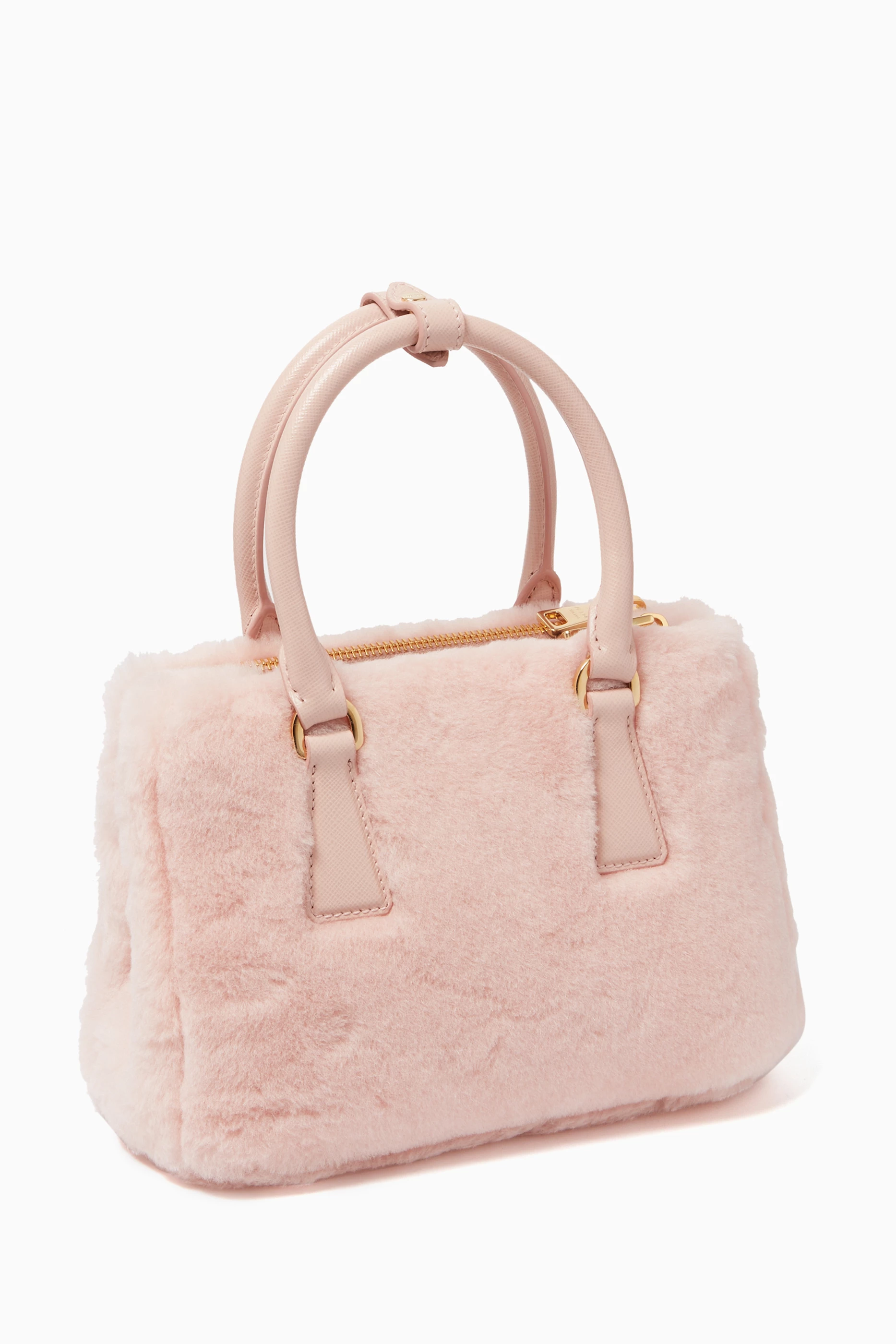 Pink faux fur purse discount