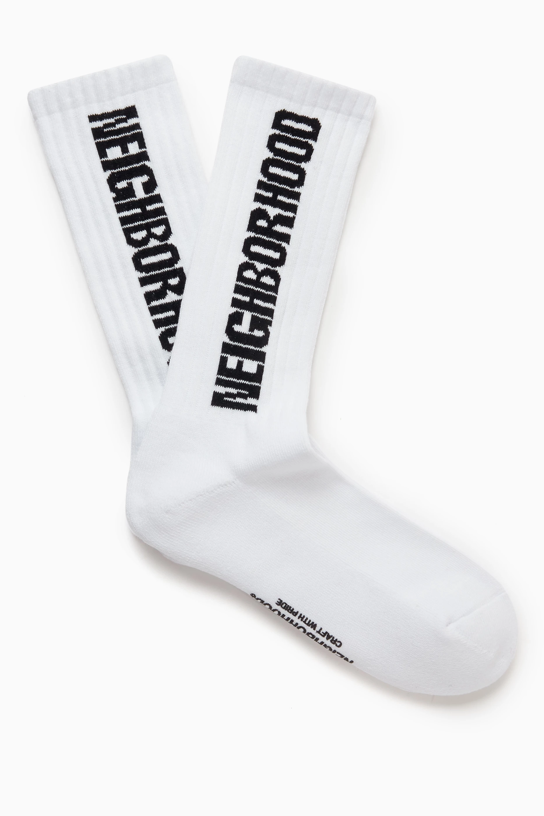 neighborhood ci logo socks white - ソックス
