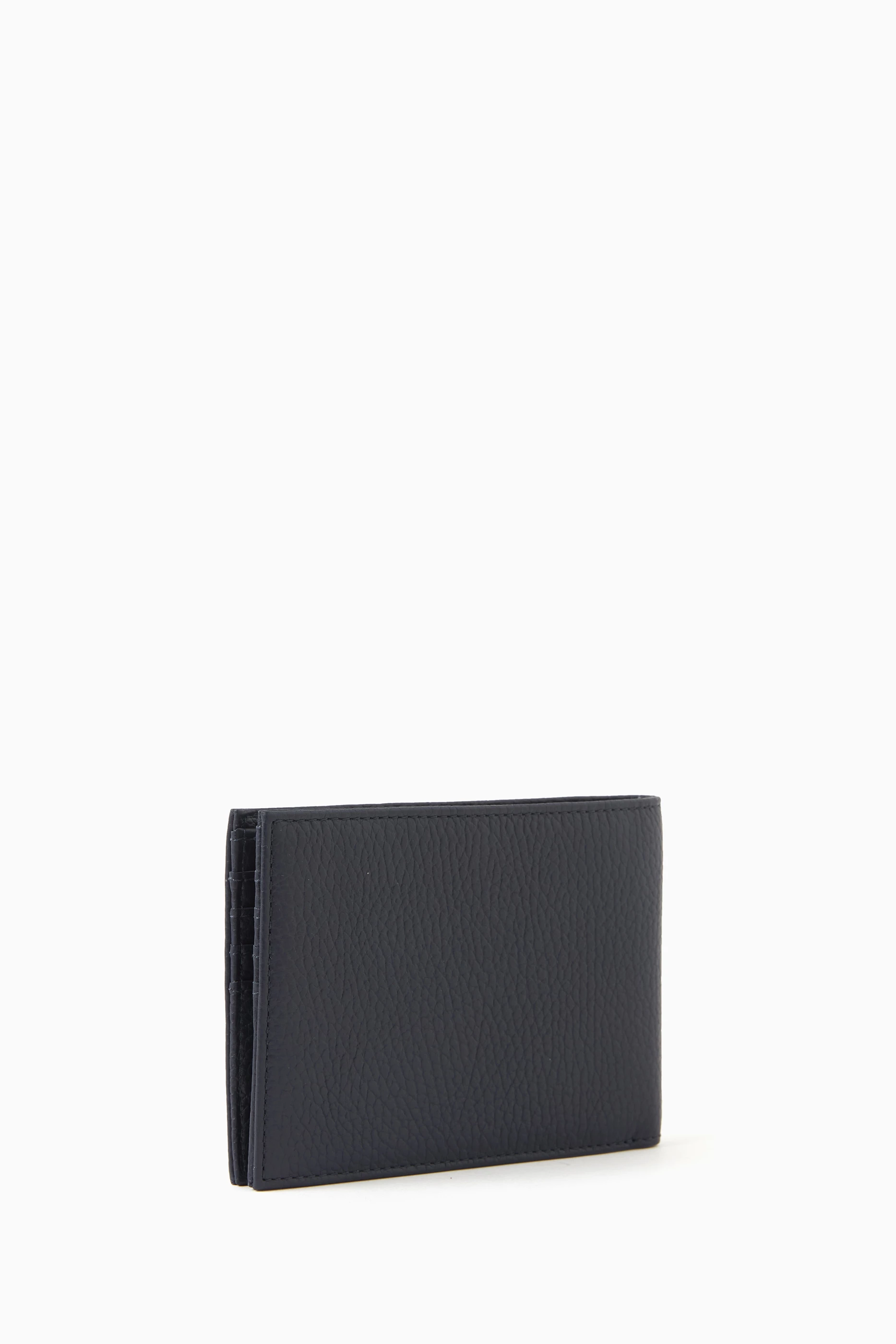 Emporio Armani Men's Tumbled Leather Wallet - White - Wallets