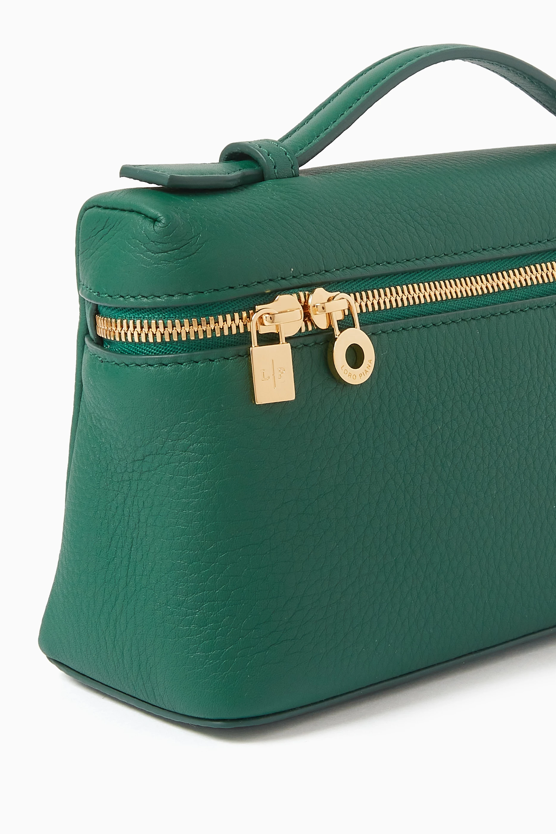Buy Loro Piana Green Extra Pocket L19 Pouch in Calfskin Leather for WOMEN  in Oman