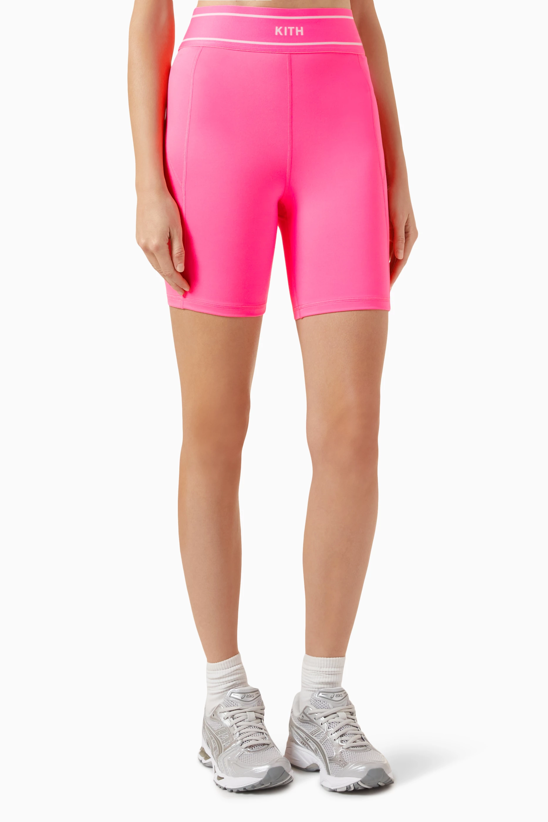 Buy Kith Pink Lana Biker Shorts in Recycled Polyester for Women in