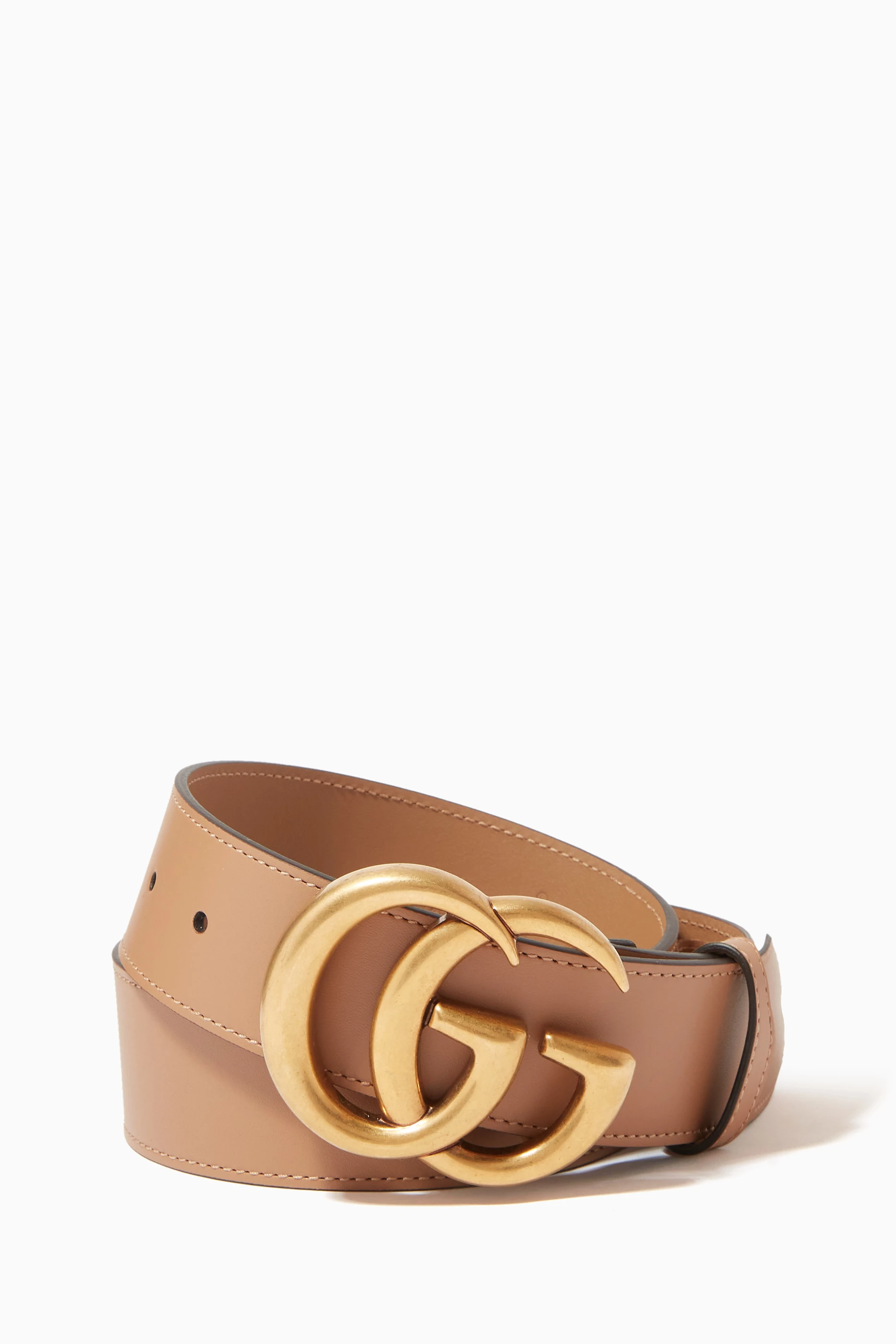 Buy Gucci Pink GG Marmont Wide Belt in Leather For Women 