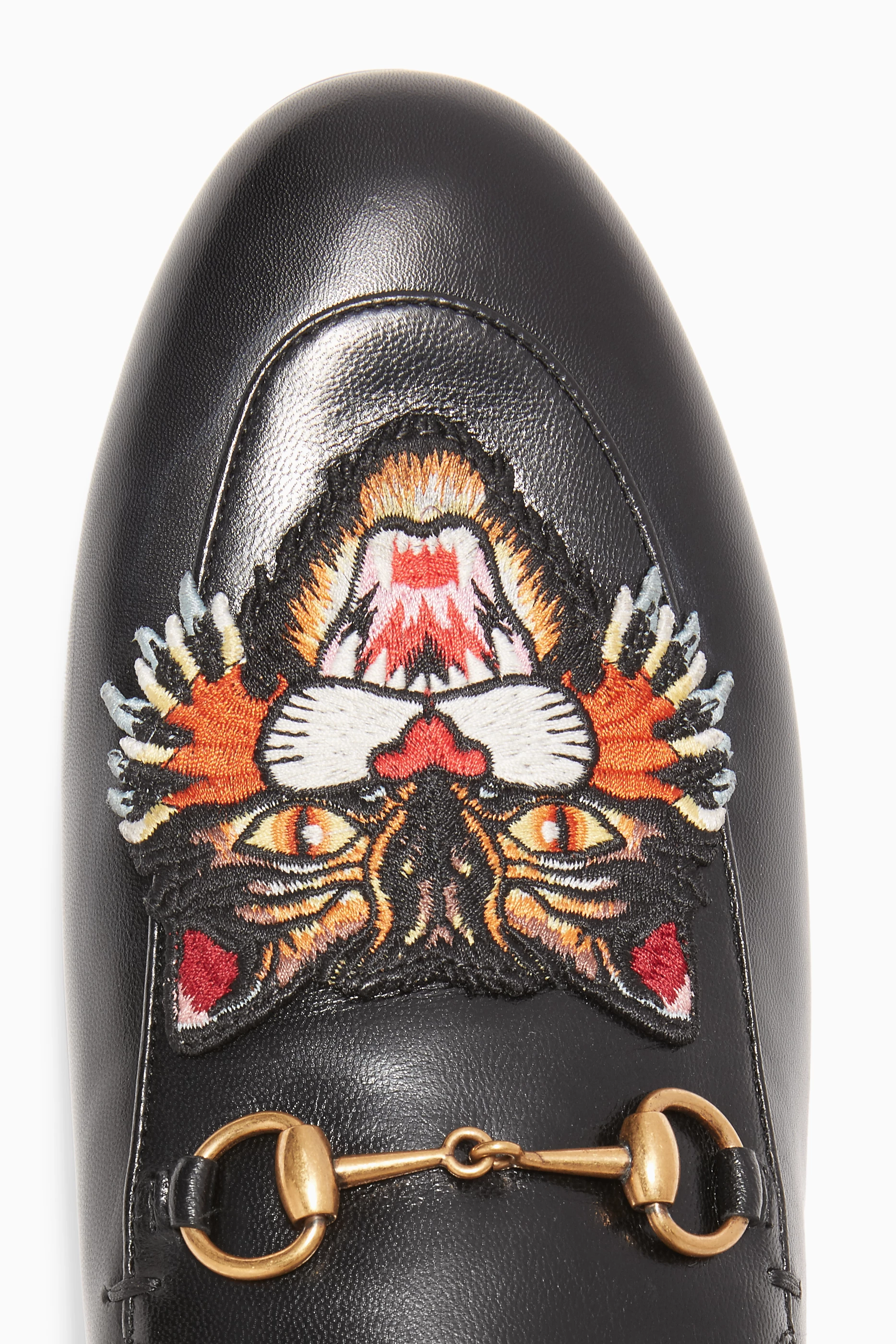 Size 8.5 mens Angry Cat Gucci loafers. Gucci Princetown slippers with Angry Cat Appliqué in Black  main image 3