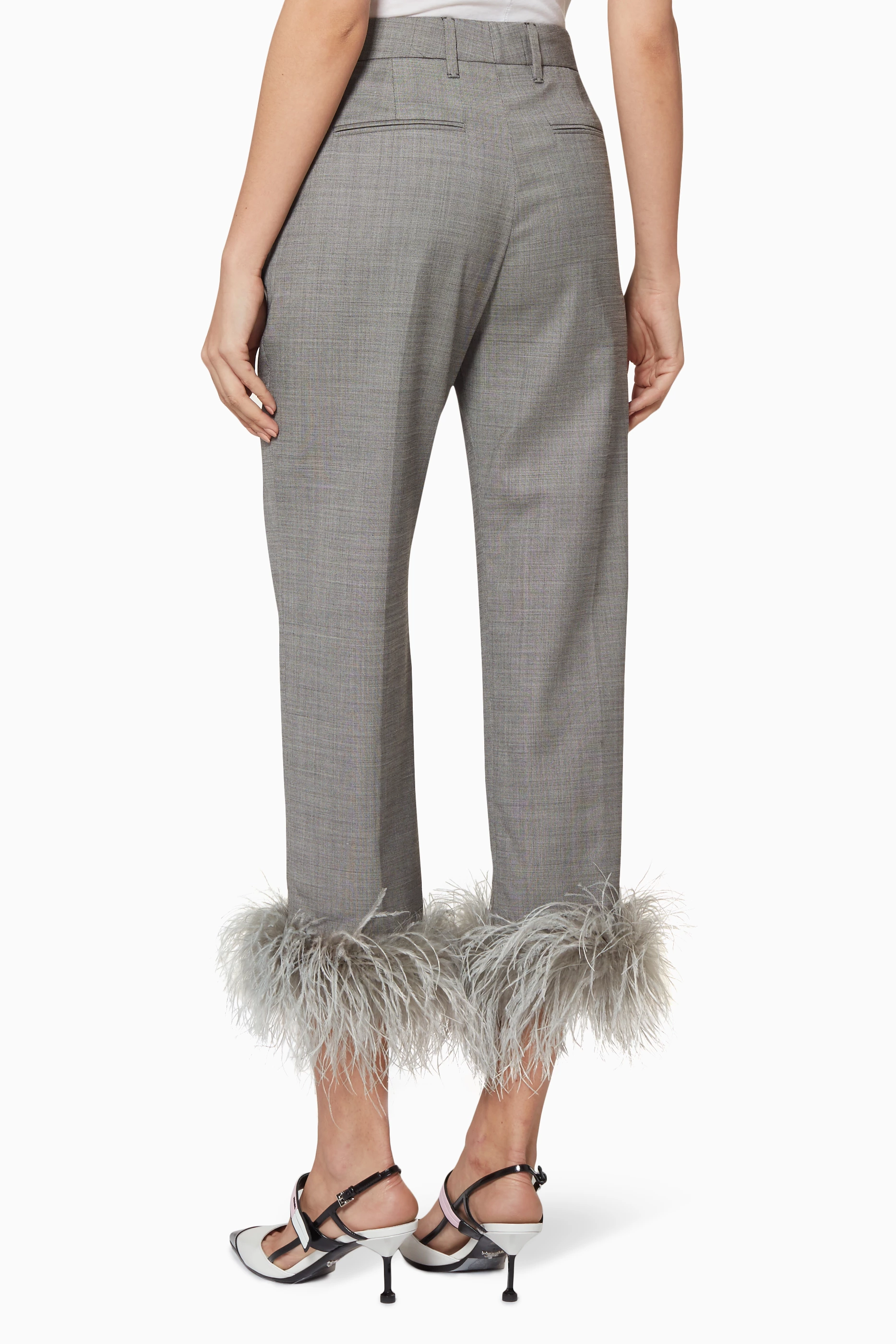 Prada feather pants sale