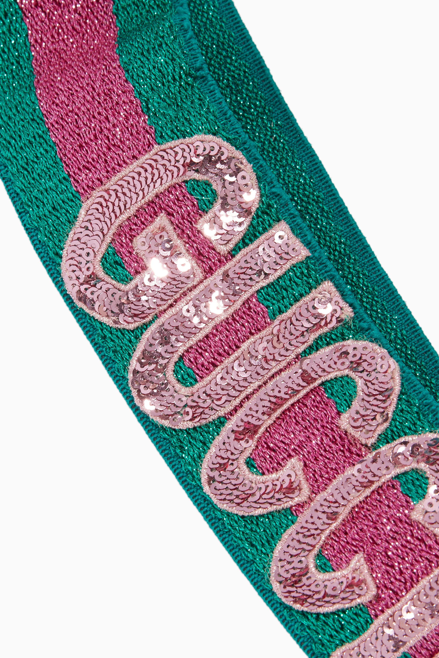Buy Gucci Green Green Sequin Guccification Headband For 