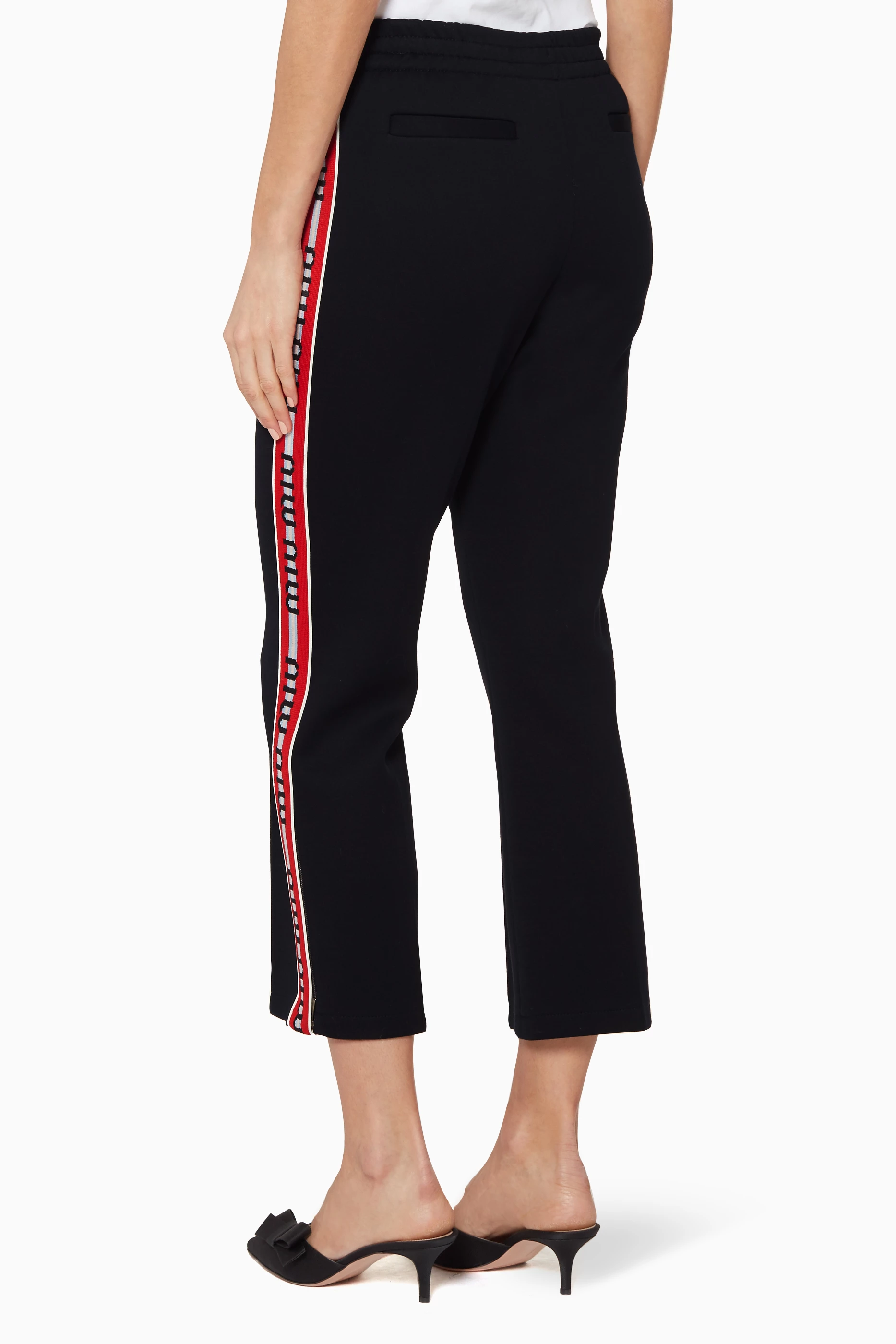 Buy Miu Miu Blue Navy Logo-Striped Track Pants For Women Online
