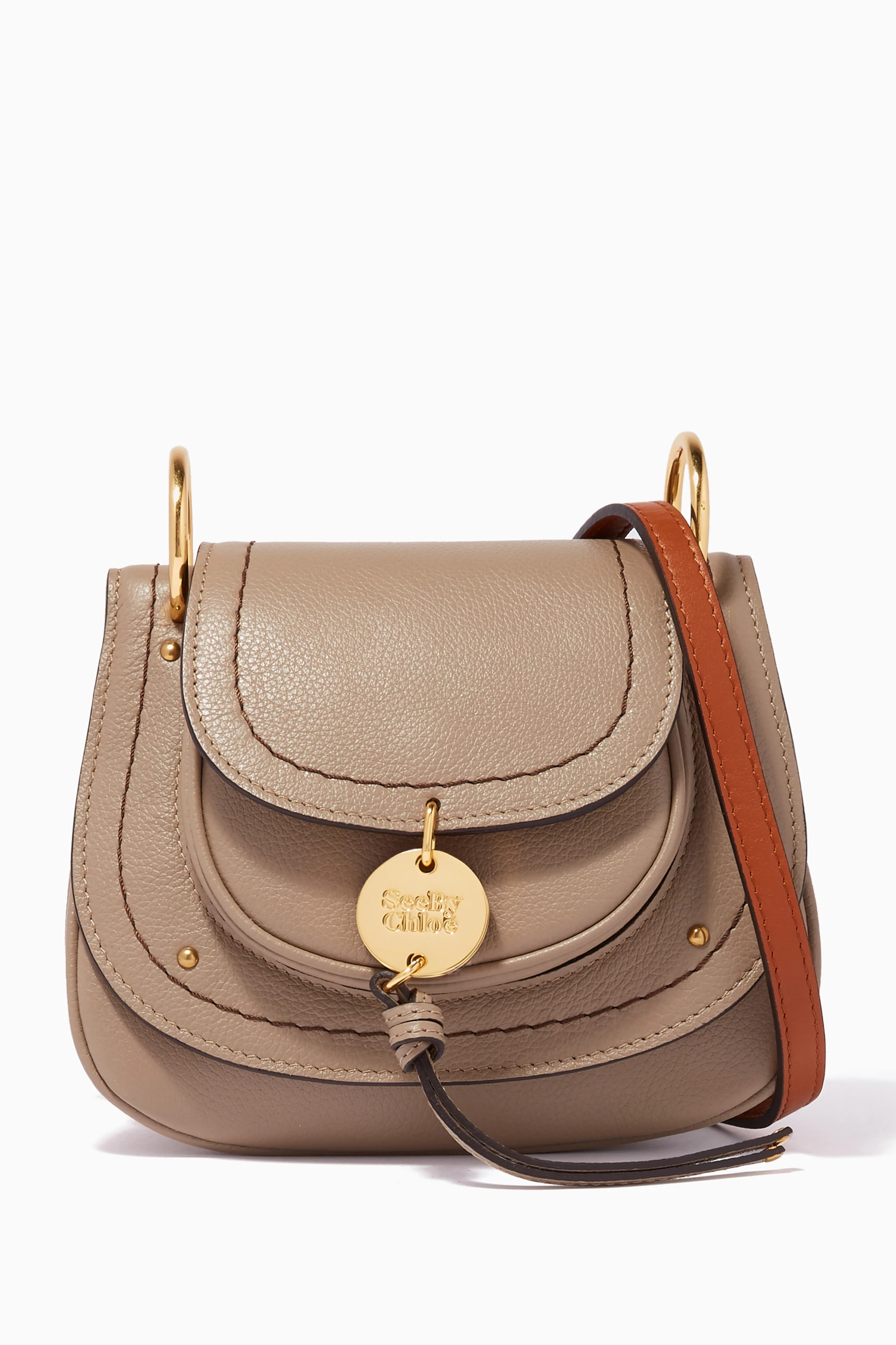 Buy See By Chloe Grey Motty Grey Susie Grained Leather Cross Body Bag For Women Online Ounass Oman