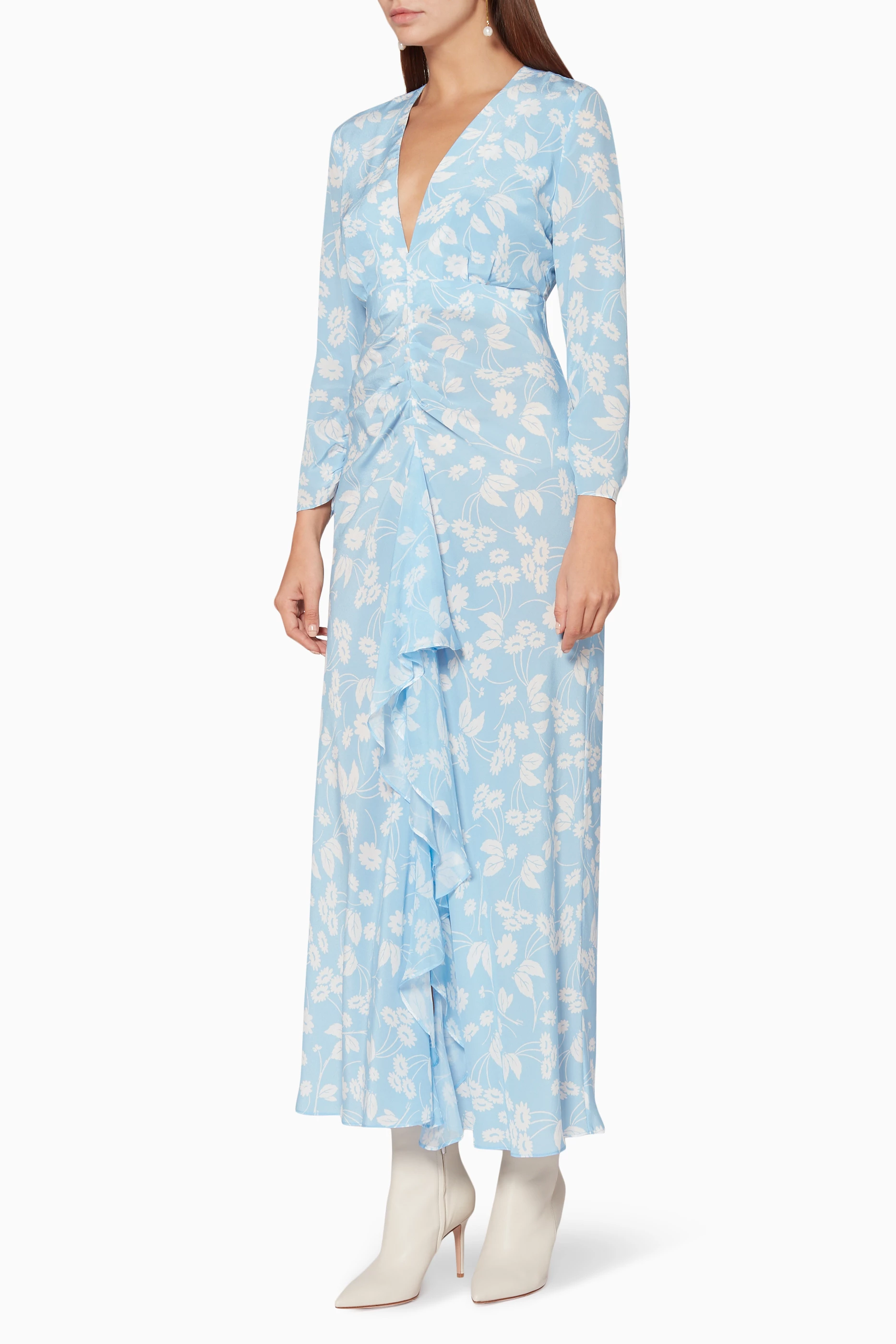 Rixo blue daisy dress clearance