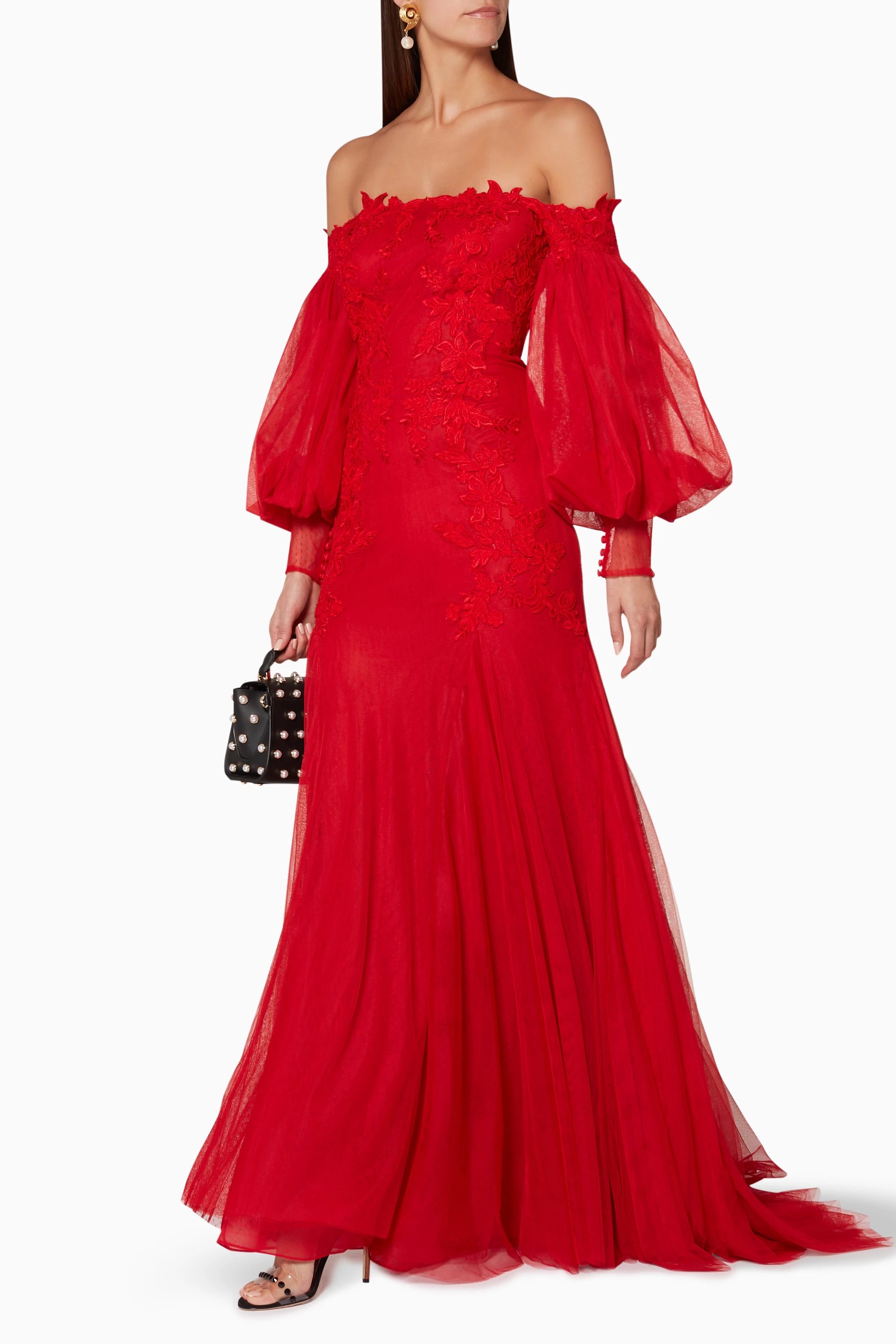 costarellos red dress Costarellos, Embellished gown, Women, Red, US 4, Dresses, Materialmix