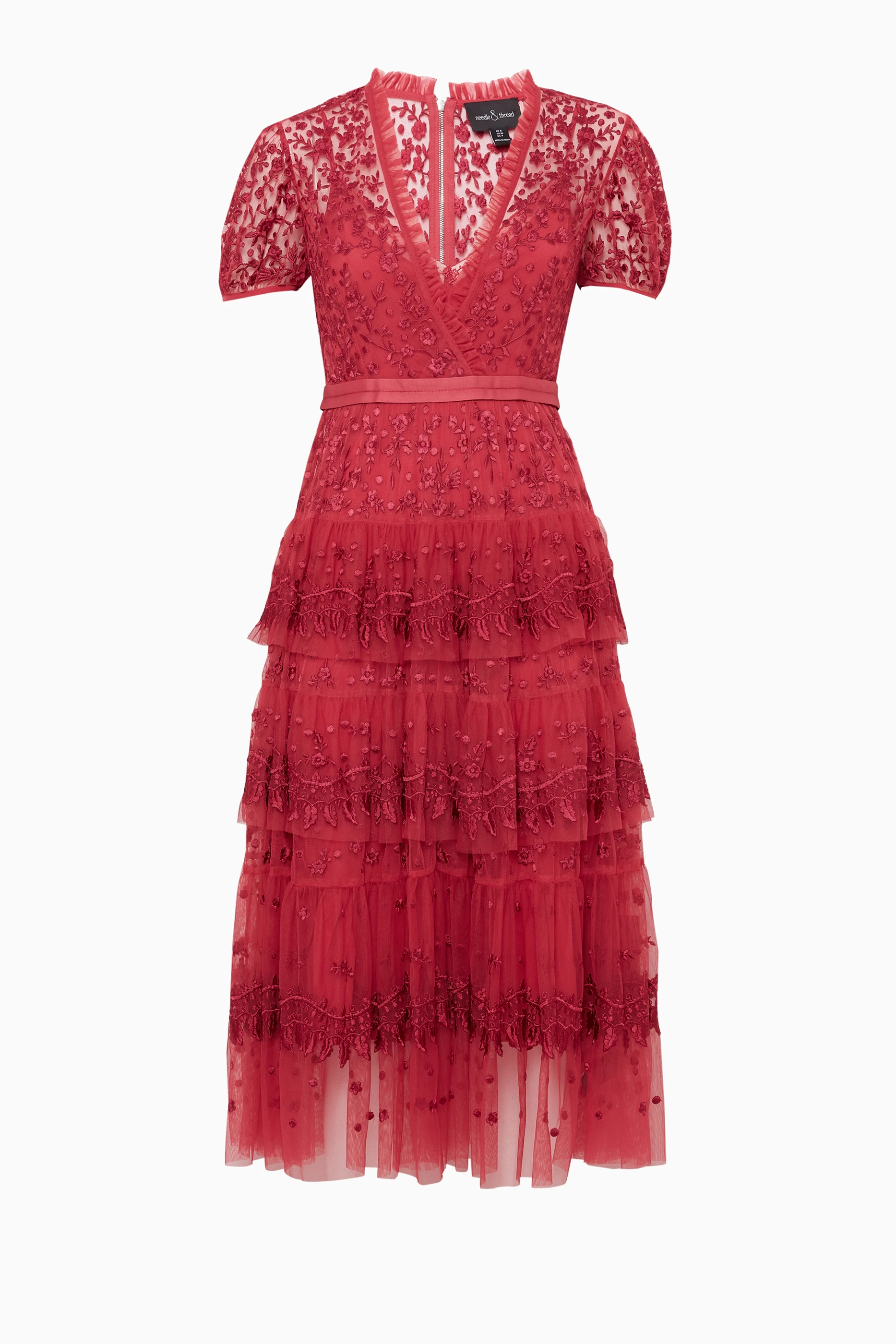 Buy Needle & Thread Burgundy Heather-Red Layered Lace Dress