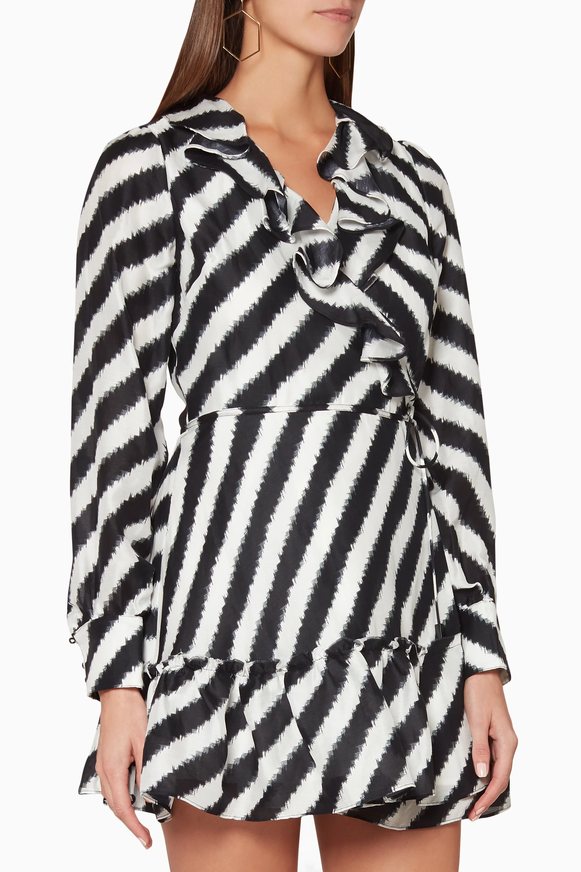 Buy Aje Black Black White Striped Tablas Mini Dress Online for Women Ounass Oman