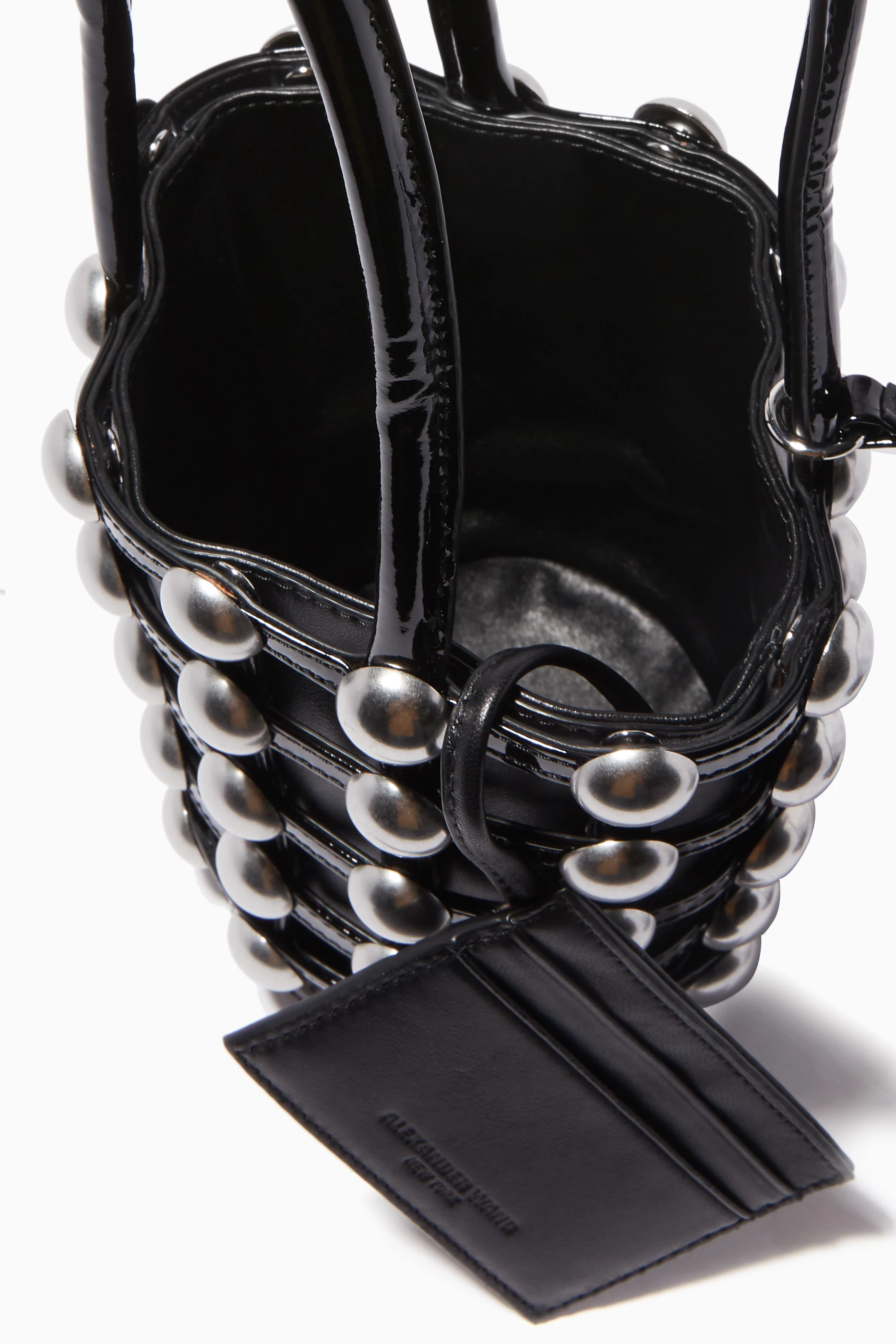 Buy Alexander Wang Black Black Mini Roxy Cage Bucket Bag For Women 